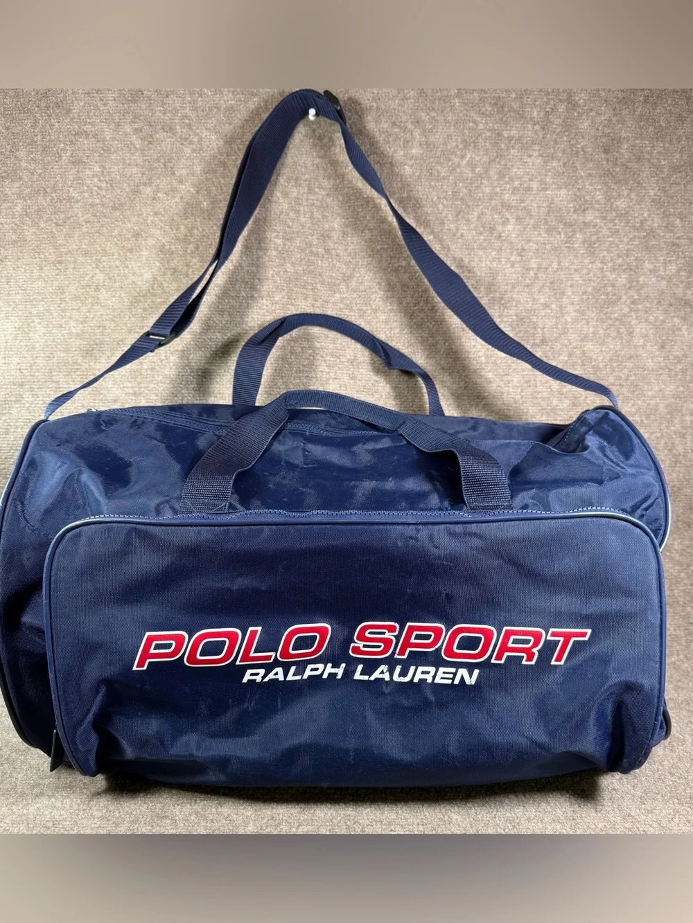 90’s Polo Sport Ralph Lauren Bag Duffle Gym Weekender Flag Logo Shoulder Strap